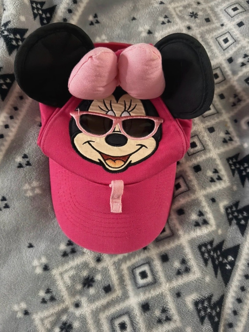 Disney Pink Minnie Mouse Hat with Black Ears and Pink Bow